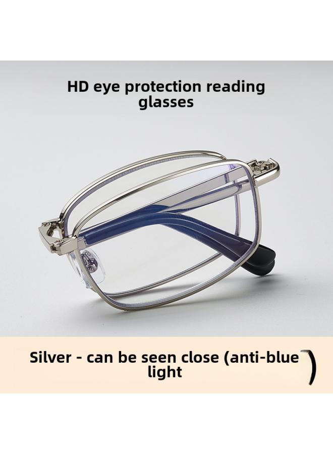 نيبمينينت Anti-blue Light Intelligent Zoom Photosensitive Discoloration Progressive Near And Far Three-use Folding Portable Direct Reading Glasses 