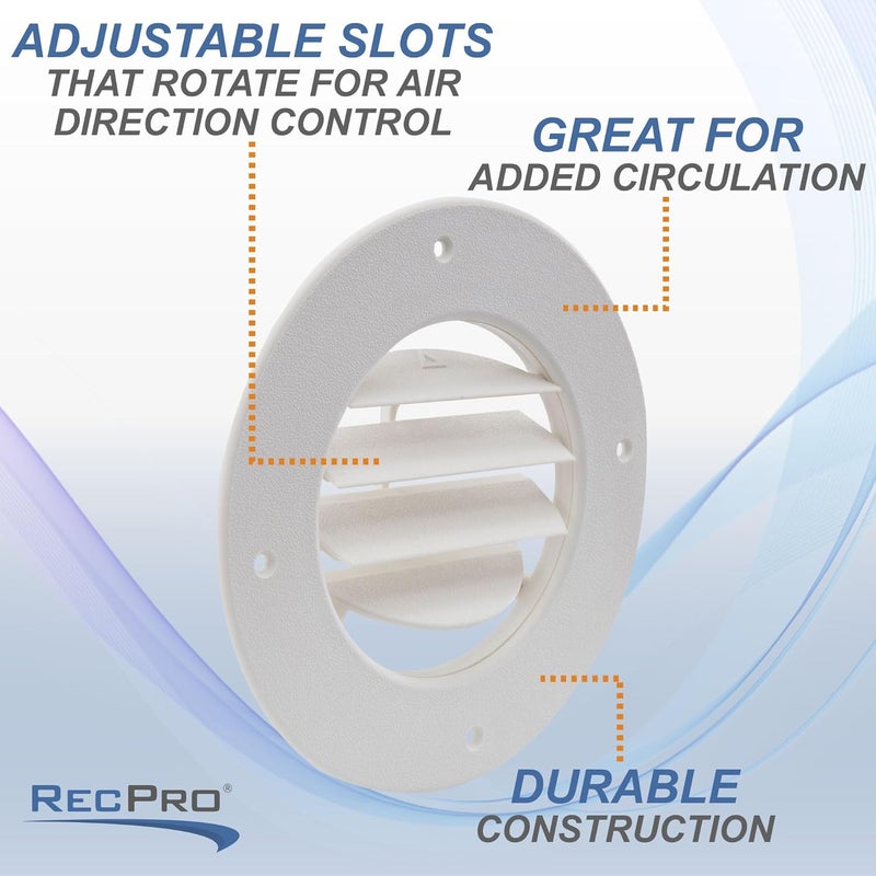 RecPro RV Air Louver Ceiling Vent 6.5" | Fully Adjustable | for 4-5/8" Ducting (1-Pack) - Image 4