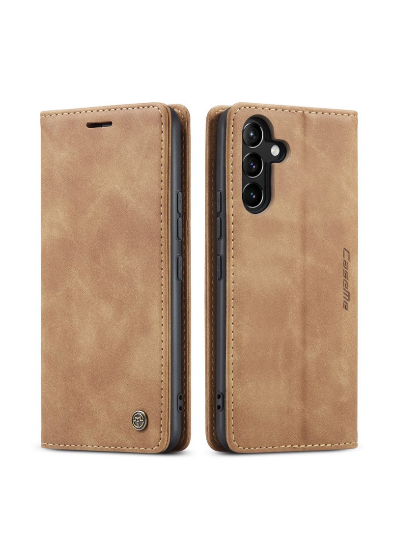 CaseMe Phone Case Compatible with Samsung Galaxy A55 with Card Holder High-end Retro Leather Shockproof Protective Wallet Case - Image 2