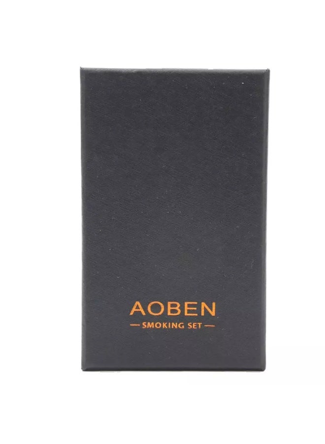 AOBEN ولاعة سجائر إلكترونية عصرية من أوبن، مجموعة تدخين، ضوء LED، جسم ذهبي، ذهبي لامع في الغطاء - Image 2