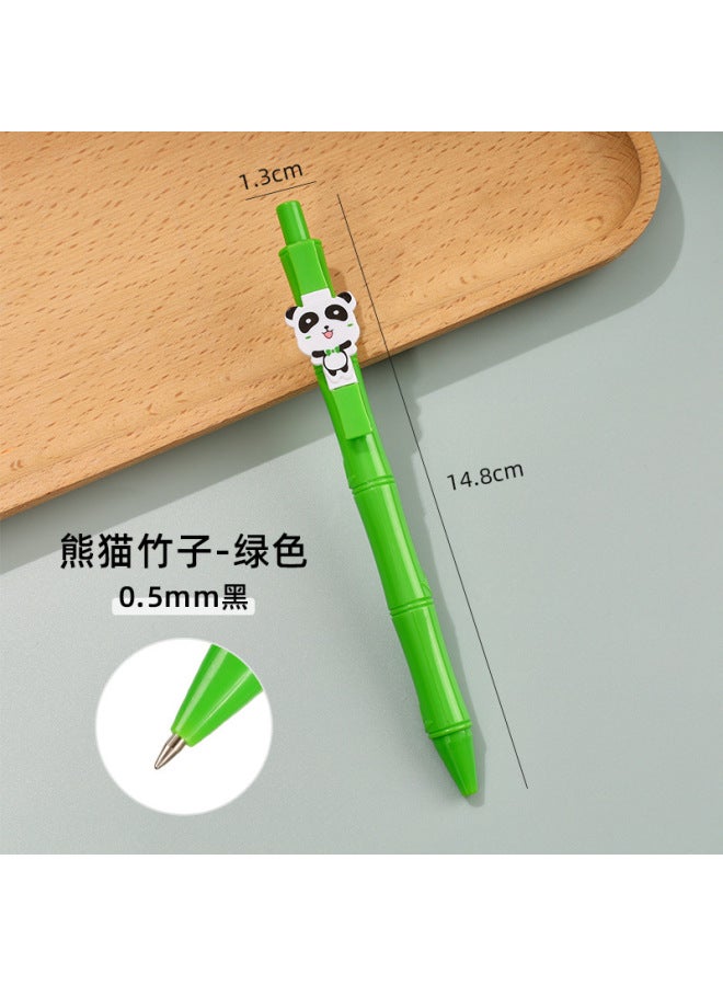 HELPS Panda Bamboo Press Pen Creative Student High Color Value Gel Pen 0.5 Bullet Office Signature Black Pen - Image 1