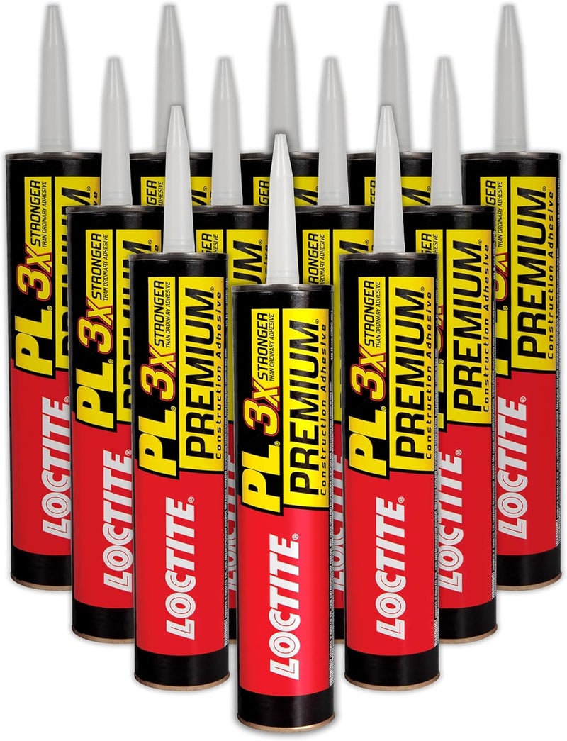 Loctite لاصق بناء بولي يوريثان من PL Premium، عبوة 10 أونصات سائلة، 12 عبوة - لاصق بناء متعدد الاستخدامات للخشب، الخرسانة، الحجر، المعدن والمزيد - Image 1