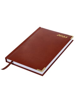 FIS Fis 2025 A5 Diary,Gold Corners,English Vinyl 1Side Padded Brown -FSDI22E25BR  - Image 4