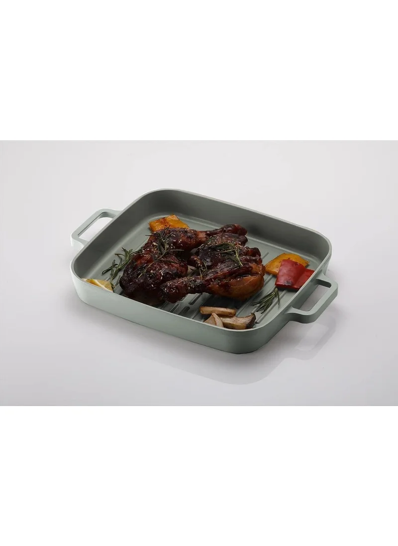 Sumeno Fika Rectangular Aluminum Grill Pan 28CM Gray