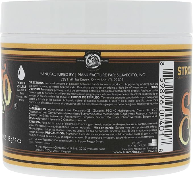 Suavecito Pomade Firme (Strong) Hold 4 oz, 1 Pack - Strong Hold Hair Pomade For Men - Medium Shine Water Based Wax Like Flake Free Hair Gel - Easy To Wash Out - All Day Hold For All Hair Styles - Image 2