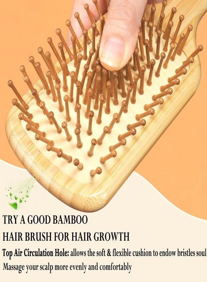 ZIRAK Natural Bamboo Rectangular Paddle Hair Brush for Detangling, Scalp Massage & Frizz Reduction - Eco-Friendly Wooden Hairbrush for All Hair Types(MEN AND WOMEN) - Image 3