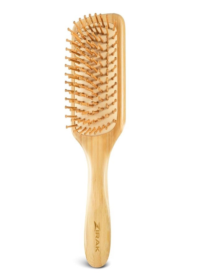 ZIRAK Natural Bamboo Rectangular Paddle Hair Brush for Detangling, Scalp Massage & Frizz Reduction - Eco-Friendly Wooden Hairbrush for All Hair Types(MEN AND WOMEN) - Image 1