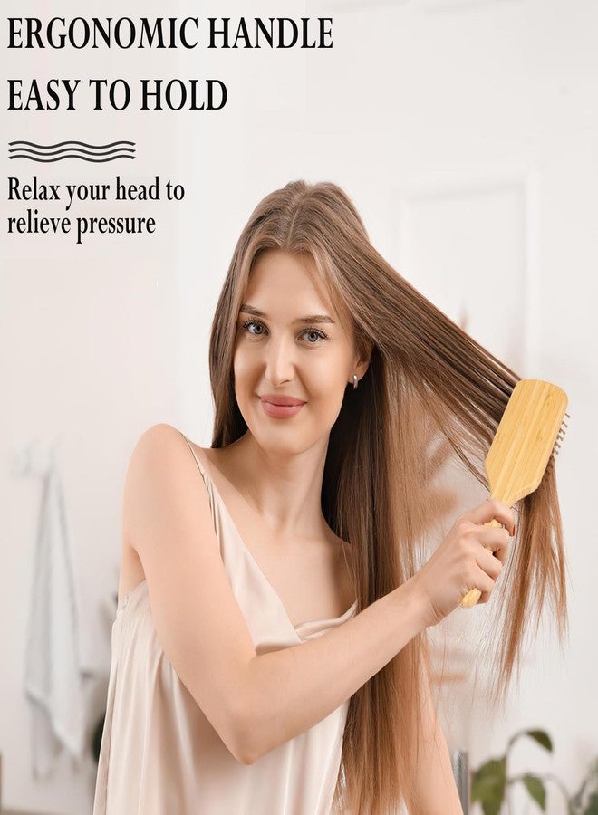 ZIRAK Natural Bamboo Rectangular Paddle Hair Brush for Detangling, Scalp Massage & Frizz Reduction - Eco-Friendly Wooden Hairbrush for All Hair Types(MEN AND WOMEN) - Image 5