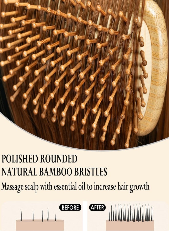 ZIRAK Natural Bamboo Rectangular Paddle Hair Brush for Detangling, Scalp Massage & Frizz Reduction - Eco-Friendly Wooden Hairbrush for All Hair Types(MEN AND WOMEN) - Image 4