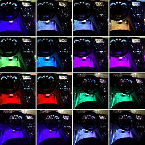 Automaze 4pcs 48 LED DC 12V Multicolour Music Car Strip Atmosphere Lamp Light for Car Interior Under Dash Lighting Kit with Sound Active Function and Wireless Remote Control - Image 4