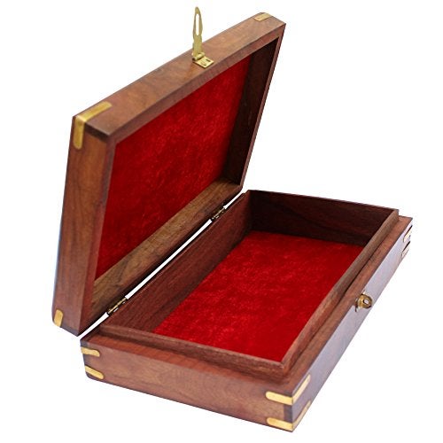 ITOS365 Handmade Wooden Jewellery Box for Women Jewel Organizer Hand Carved with Intricate Carvings Gift Items - 10 inches - Image 3