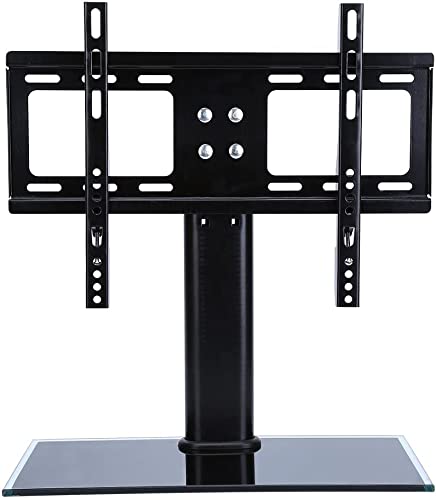 Gadget Wagon 26-42" LED TV Desk Mount Table top Stand Base with Bracket, Tempered Glass Base - Image 1