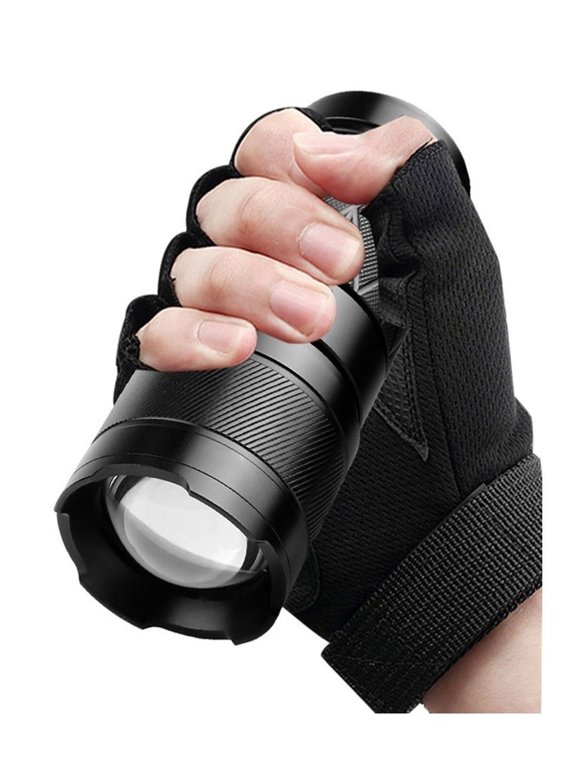 6600mAh 30W Rechargeable Powerful Laser Flashlight Black - Image 3