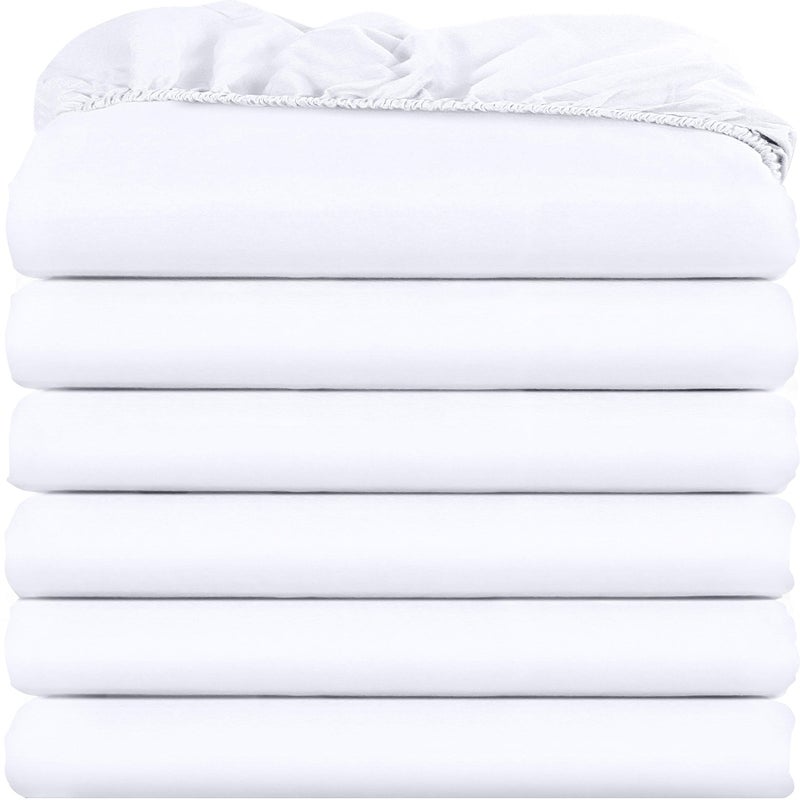 Utopia Bedding King Fitted Sheets  Bulk Pack of 6 Bottom Sheets  Soft Brushed Microfiber  Deep Pockets  Shrinkage  Fade Resistant  Easy Care White