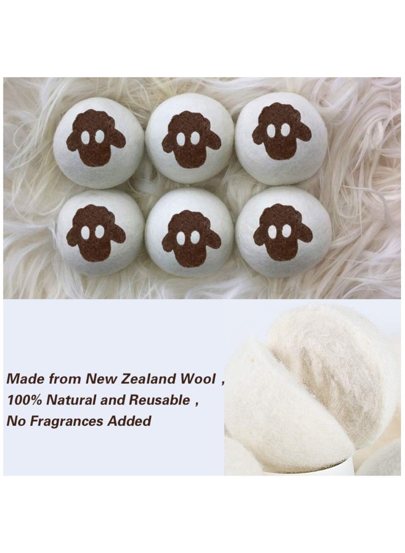SYOSI Tumble Dryer Balls, 6 Pack Wool Dryer Balls for Laundry, XL Size Reusable Laundry, Reduce Drying Time, Wrinkles and Static, Soften Fabric, Reduce Tangle and Make Clothes Fluffy, White for Tumble Dryer - Image 2