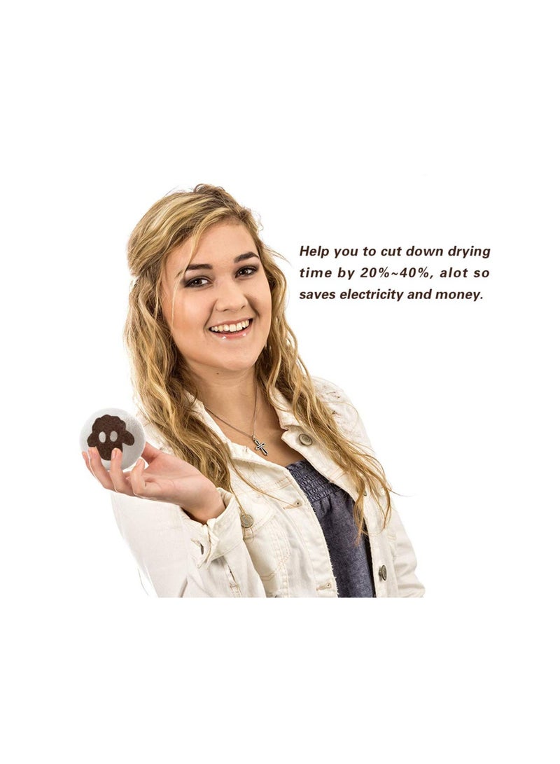 SYOSI Tumble Dryer Balls, 6 Pack Wool Dryer Balls for Laundry, XL Size Reusable Laundry, Reduce Drying Time, Wrinkles and Static, Soften Fabric, Reduce Tangle and Make Clothes Fluffy, White for Tumble Dryer - Image 4