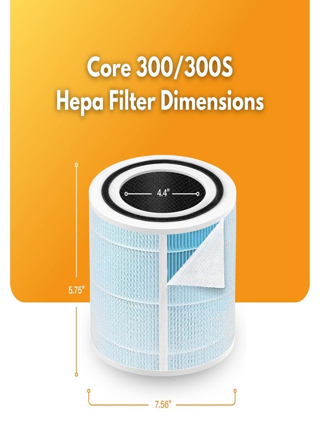 Filter-Monster.com فلتر هواء بديل 4 في 1 من Filter-Monster، متوافق مع جهاز إزالة الدخان Levoit Core 300-RF-WS، عبوة من قطعتين - Image 2