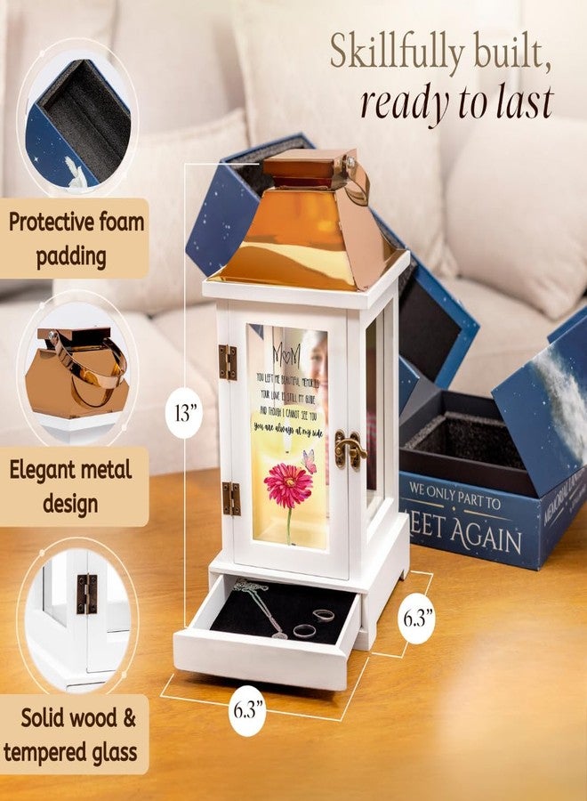 STILLWIND Memorial Lantern with Drawer for Keepsakes - Sympathy Gifts for Loss of Loved One - Memorial Gifts, Bereavement Gifts, Funeral Gifts, Grief Gifts for Women / Men (Candle, Remote, Batteries) - Image 5
