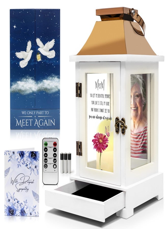 STILLWIND Memorial Lantern with Drawer for Keepsakes - Sympathy Gifts for Loss of Loved One - Memorial Gifts, Bereavement Gifts, Funeral Gifts, Grief Gifts for Women / Men (Candle, Remote, Batteries) - Image 1