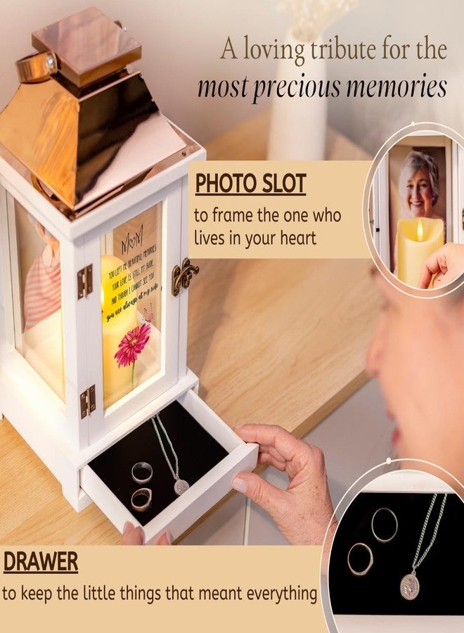 STILLWIND Memorial Lantern with Drawer for Keepsakes - Sympathy Gifts for Loss of Loved One - Memorial Gifts, Bereavement Gifts, Funeral Gifts, Grief Gifts for Women / Men (Candle, Remote, Batteries) - Image 3