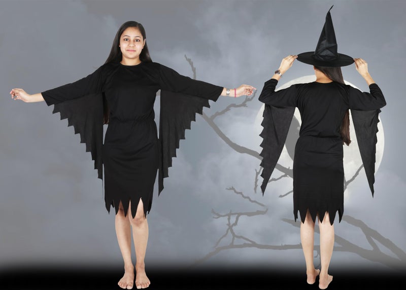 Sarvda Halloween Dress for boys girls kids and adults Bat Dress with Addons : 5 Years-6 Years,black,fabric - Image 3