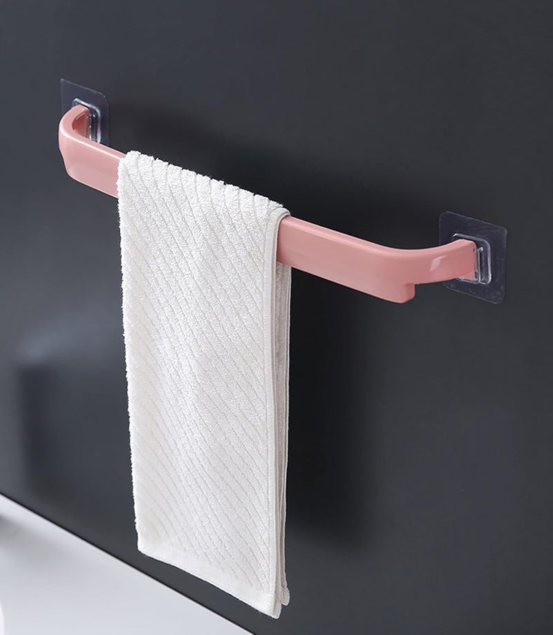 GRAB IT Bathroom Towel Hanger Plastic Towel Holder Bath Kitchen Hotel Self Adhesive Hanging Rail Bathroom Supplies Rod Organizer Rack - Image 1