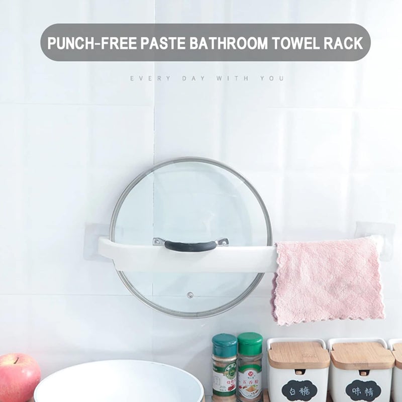 GRAB IT Bathroom Towel Hanger Plastic Towel Holder Bath Kitchen Hotel Self Adhesive Hanging Rail Bathroom Supplies Rod Organizer Rack - Image 4