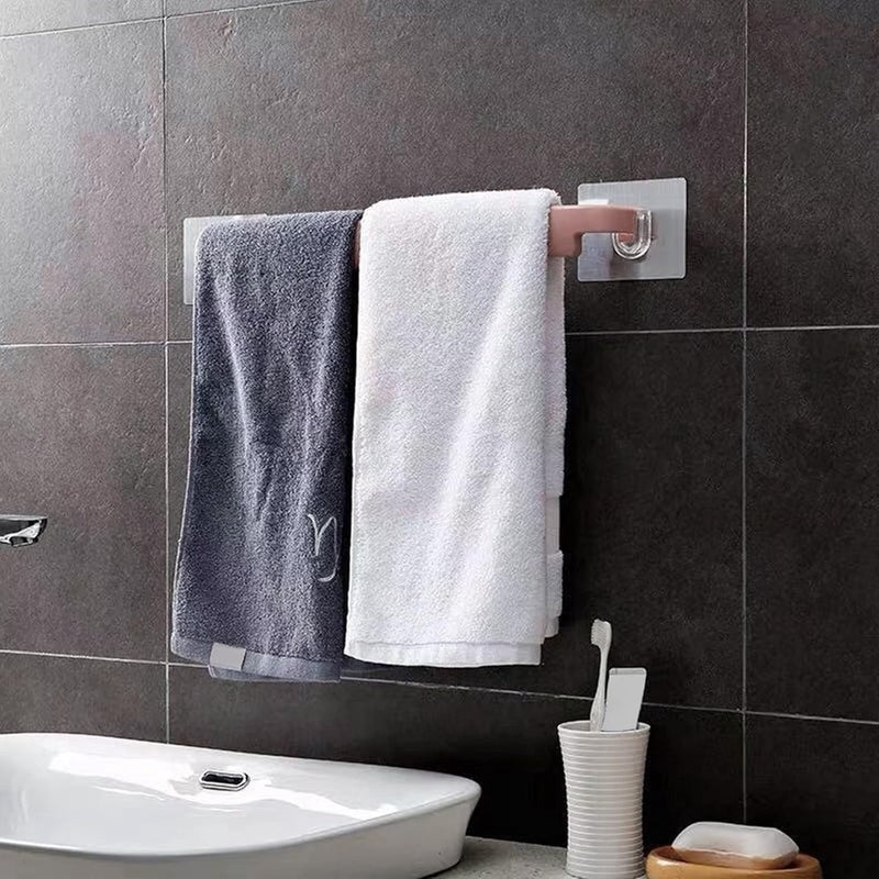 GRAB IT Bathroom Towel Hanger Plastic Towel Holder Bath Kitchen Hotel Self Adhesive Hanging Rail Bathroom Supplies Rod Organizer Rack - Image 3