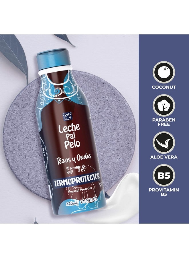 Leche Pal Pelo Thermal Hair Protector for Curly & Wavy with Aloe Vera, Coconut Milk, Provitamin B - Leave-in Treatment - Hydration & Frizz Control - 14.9 Oz - Image 4