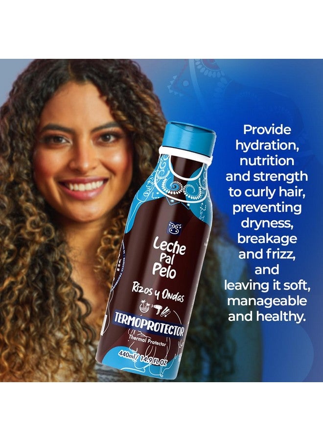 Leche Pal Pelo Thermal Hair Protector for Curly & Wavy with Aloe Vera, Coconut Milk, Provitamin B - Leave-in Treatment - Hydration & Frizz Control - 14.9 Oz - Image 3