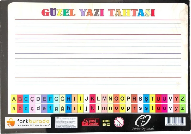 Farbu Oyuncak Farbu Toy Wooden Bultak Puzzle 15 Pieces with Blackboard on the Back Side Four Operations Numbers