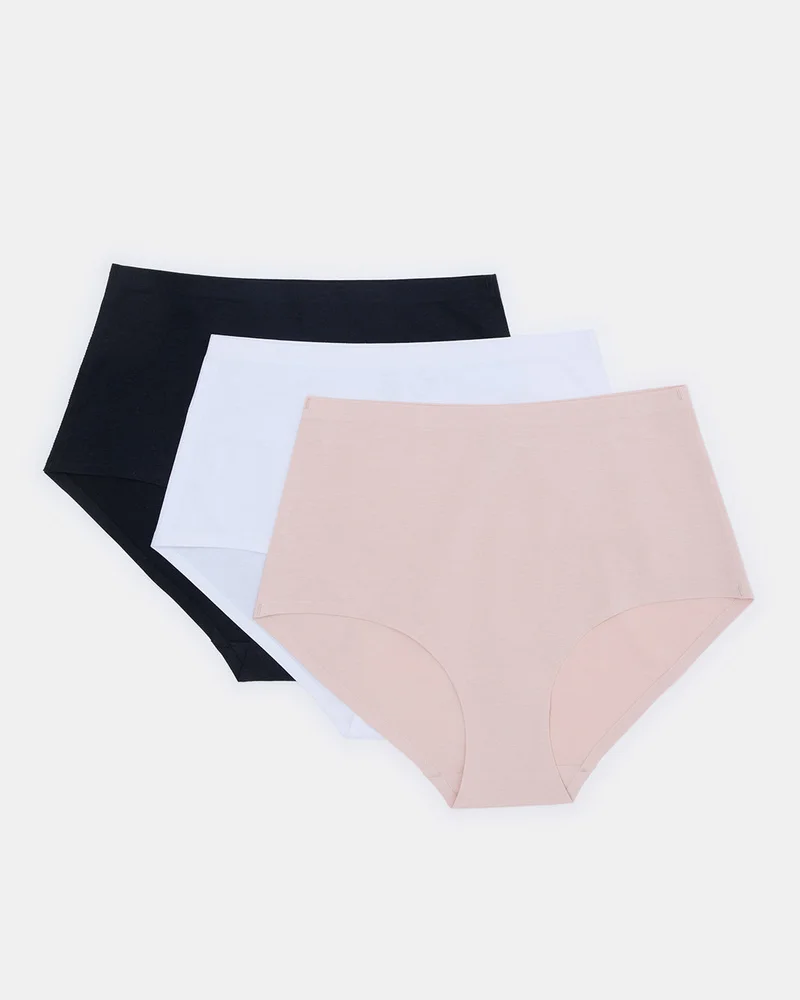 Redtag Women 3-Pack Cotton Invisible Full Briefs
