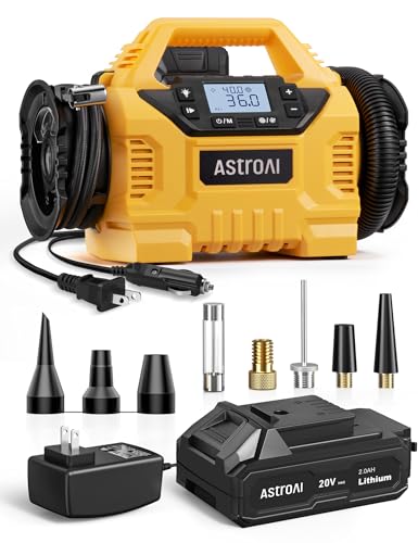 AstroAI MC3 Cordless Tire Inflator Portable Air Compressor for Car Tire Pump 160PSI with HD Screen 3 Power Sources Dual Powerful Motors Heavy Duty Air Pump InflationDeflation - Image 1