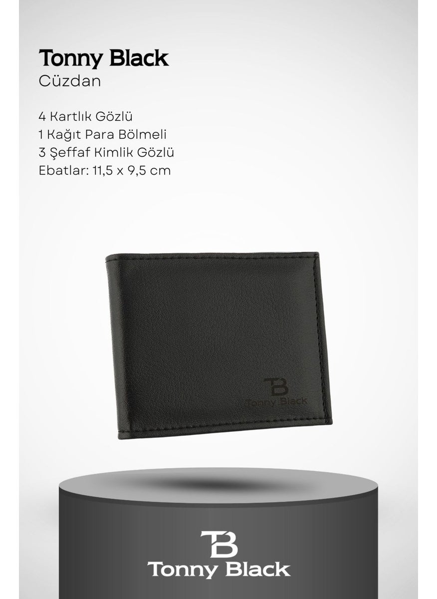 tonny black - Original Men's Special Gift Boxed Set of 2 Luxury Series Gift Accessory Box Dowry Wedding Groom Set for Father Stylish Classic Leather Belt and Wallet Set - Image 1