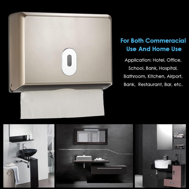 Eacam Wall-mounted Bathroom Tissue Dispenser Tissue Box Holder for Multifold Paper Towels Waterproof Toilet Paper Tissue Dispenser Holder for Hotel Food Service - Image 4