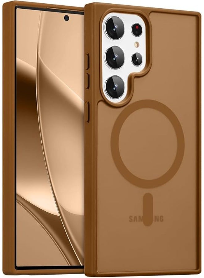 Magnetic for Samsung Galaxy S25 Ultra Case, Compatible with MagSafe, Military Grade Dropproof Translucent Matte Hard Back Slim Protective for Samsung S25 Ultra 5G Case, brown - Image 1