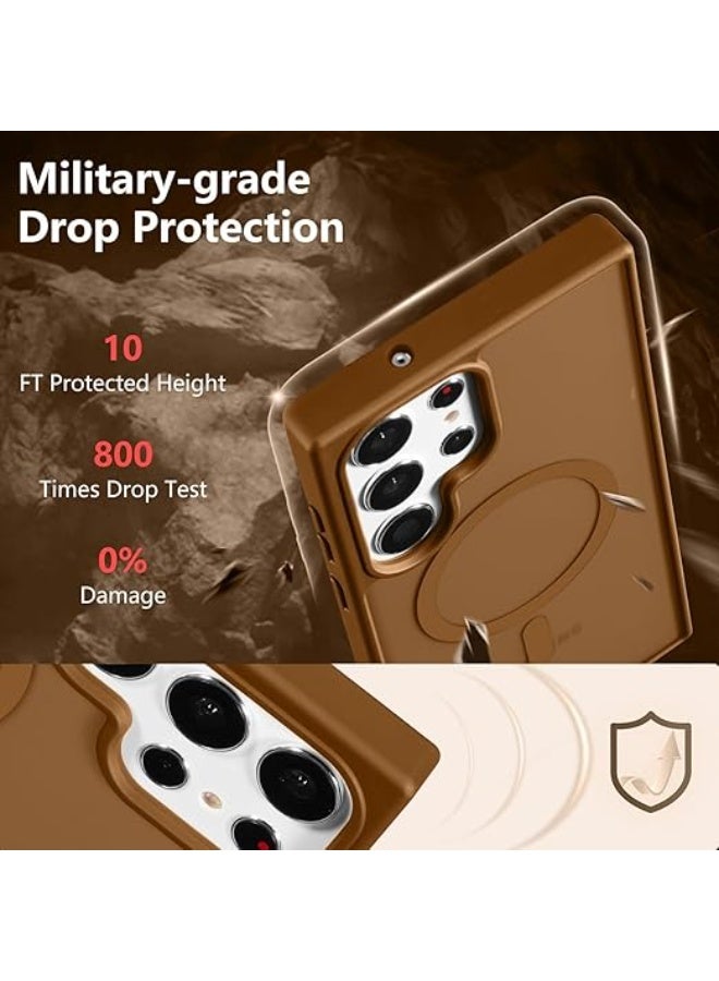 Magnetic for Samsung Galaxy S25 Ultra Case, Compatible with MagSafe, Military Grade Dropproof Translucent Matte Hard Back Slim Protective for Samsung S25 Ultra 5G Case, brown - Image 5