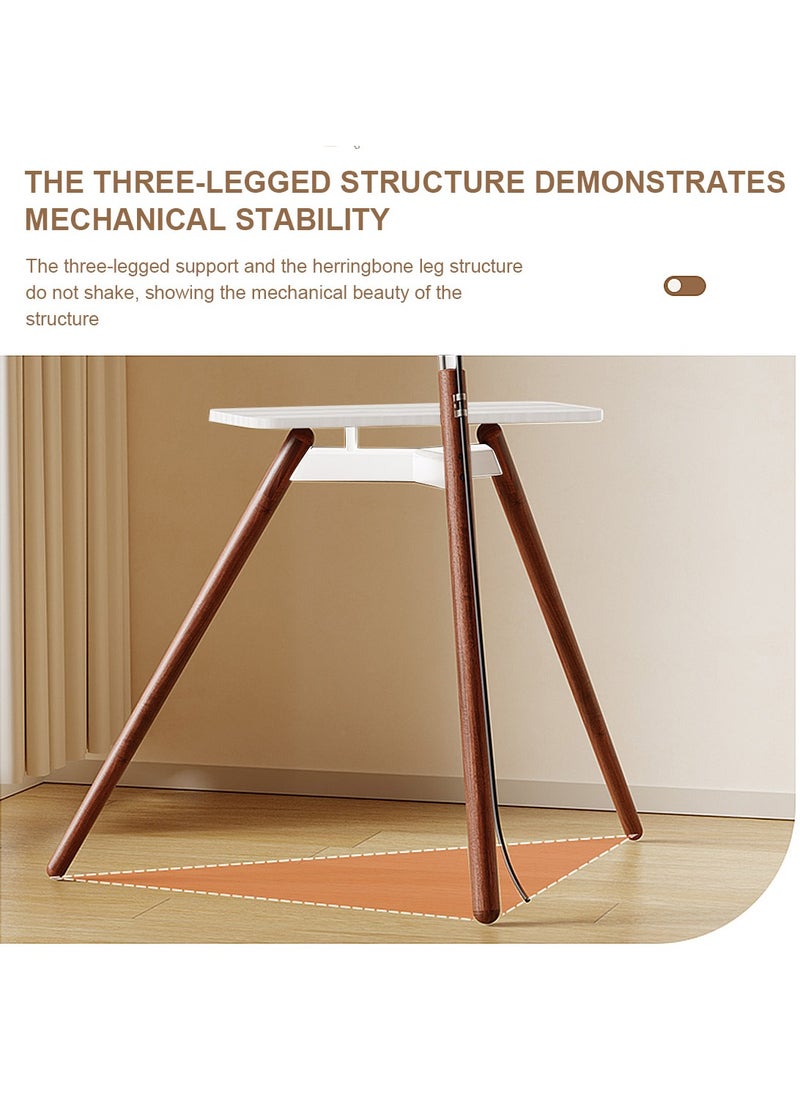 FlashHawk - Tripod Floor TV Stand for 32-75 inch Screen TV, Height Adjustable, 15° Tilt Adjustable,TV Mount with Wooden Tray Cable Management, VESA 600*400 MM, Load-bearing 45 KG - White - Image 1