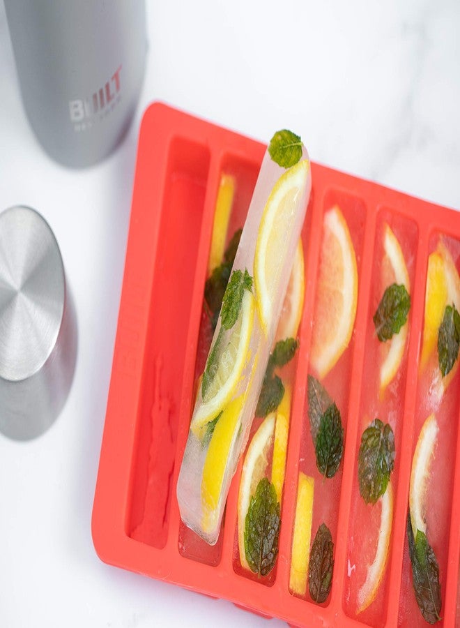 Built Water Bottle Ice Cube Tray, BPA Free Easy Release Flexible Silicone, Red, 19.5 x 11.5cm - Image 4
