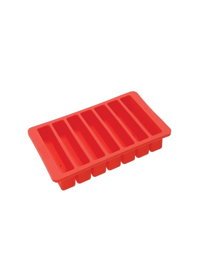 Built Water Bottle Ice Cube Tray, BPA Free Easy Release Flexible Silicone, Red, 19.5 x 11.5cm - Image 1