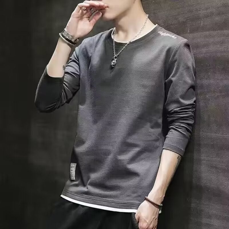 Crocodile Gray T-Shirt Men'S Long-Sleeved T-Shirt Trendy Top Clothes Winter New Bottoming Shirt Casual Men'S T-Shirt - Image 2