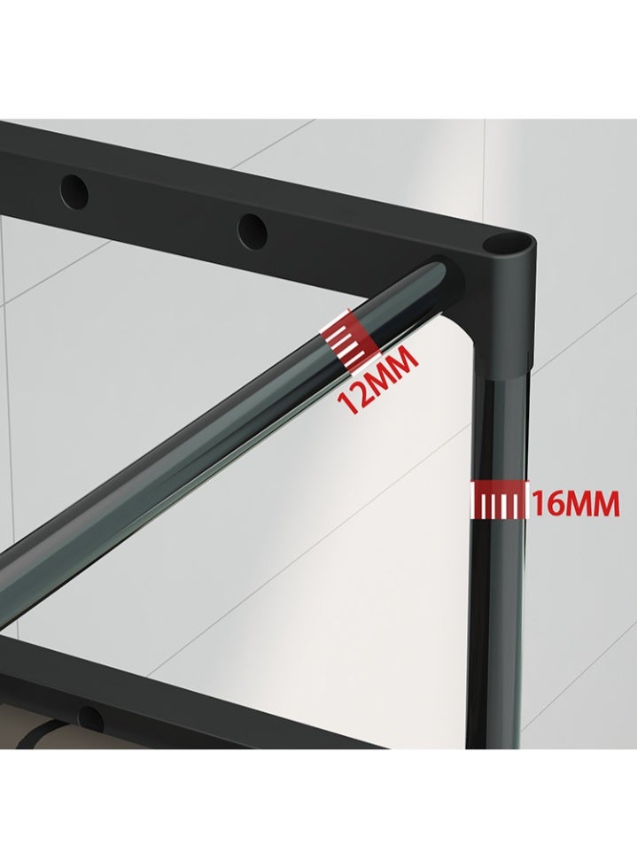 ديدا كوسموس رف رف غسالة غسيل الحمام ذو 3 طبقات أسود - Image 5