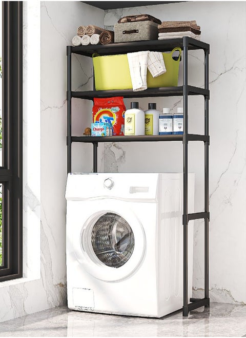 3 Tier Bathroom Laundry Washing Machine Shelf Rack black