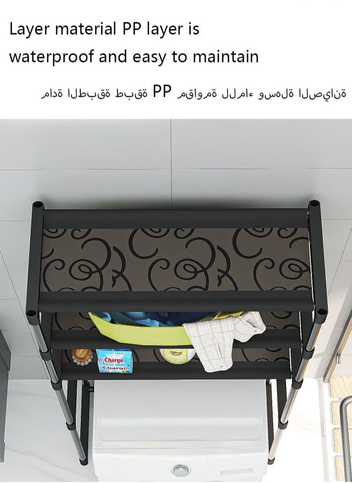 ديدا كوسموس رف رف غسالة غسيل الحمام ذو 3 طبقات أسود  - Image 3