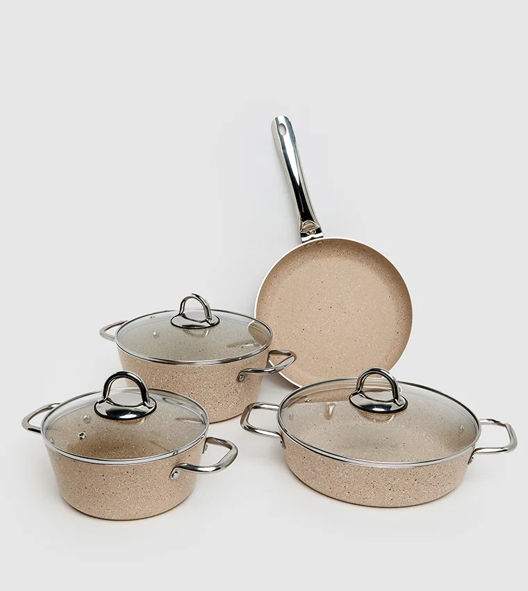 Sur La Table Granite Cookware Set 7pcs Cappuccino