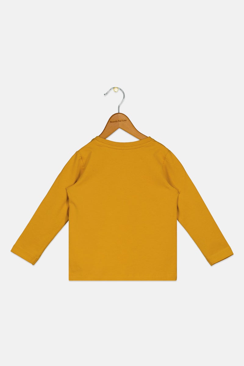 NAME IT تي شيرت طويل الأكمام بطباعة جرافيك للأولاد من نيم إت × مينيونز، خردل - Image 2