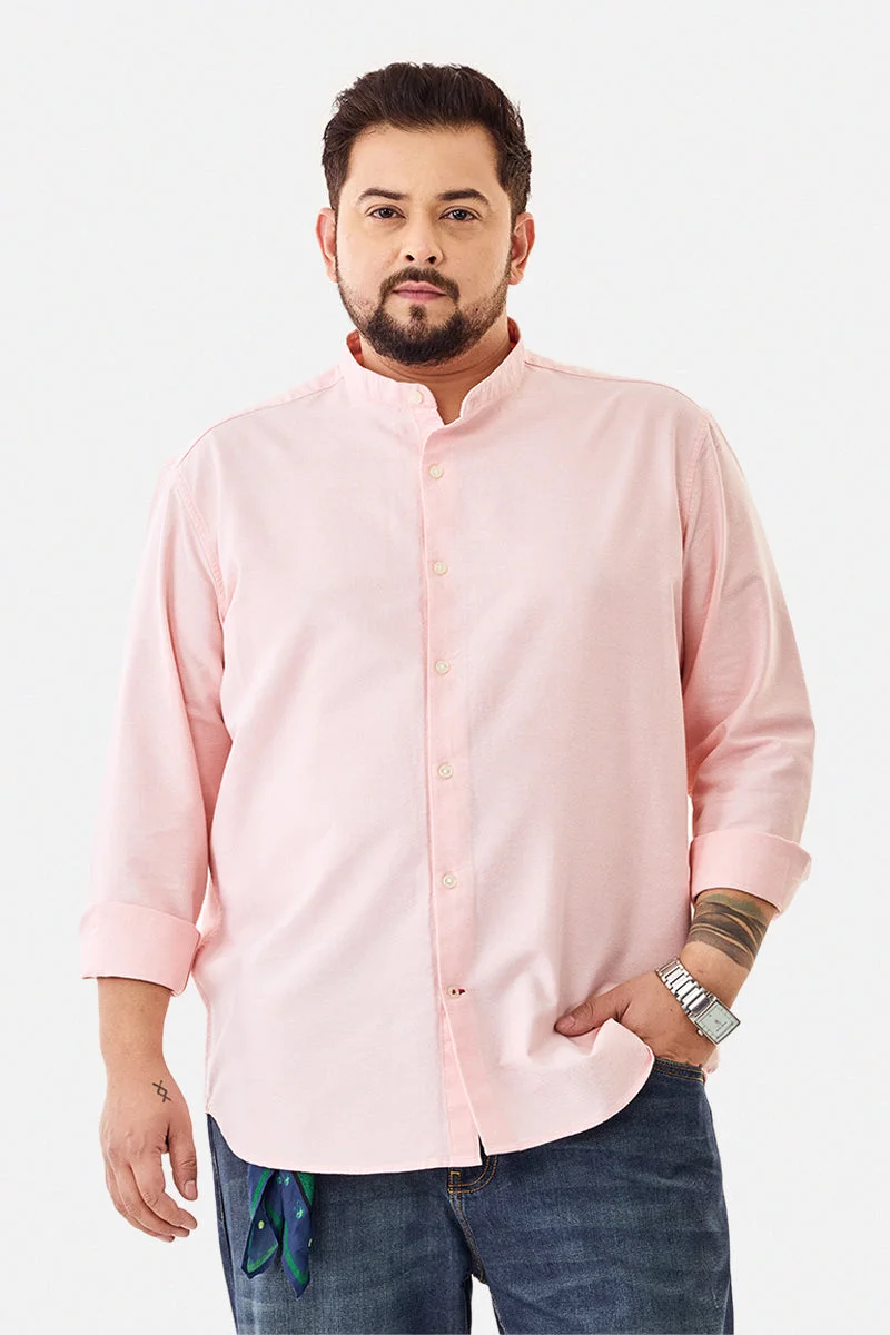 SNITCH قميص قطني مقاس كبير بياقة ماندرين