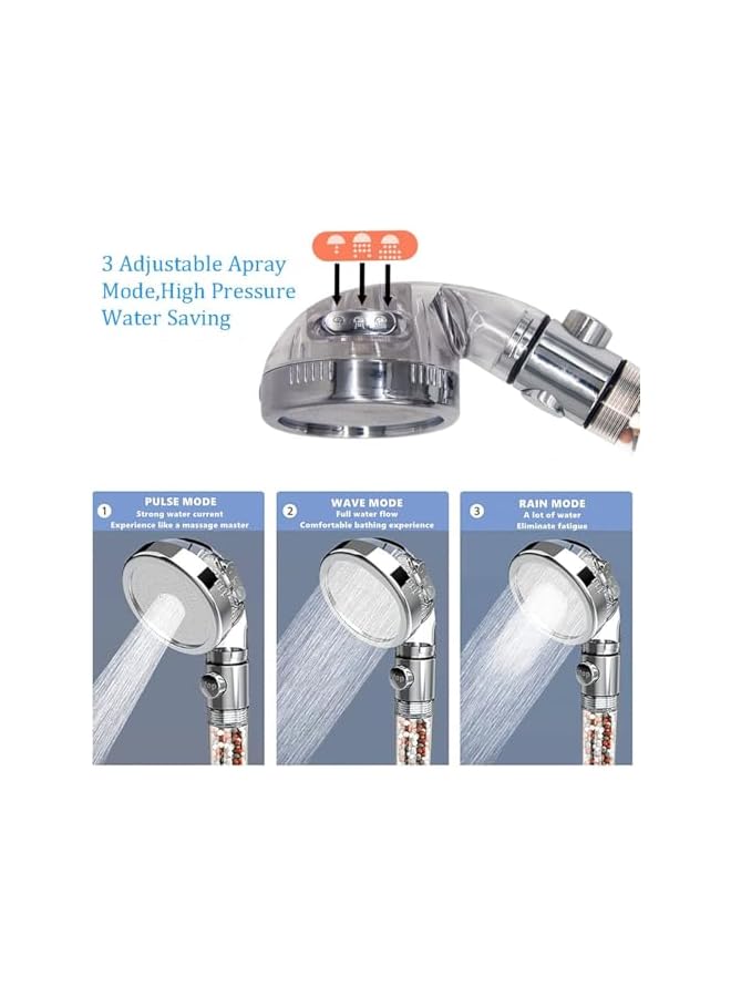 The Bros Ionic Shower Head,Filter Shower Head,3 Spray Adjustable Handheld Shower High Pressure Filter Shower,Handheld Shower Filter for Hard Water Bathroom Fixtures,Contain Extra Mineral Balls 1 Package - Image 3