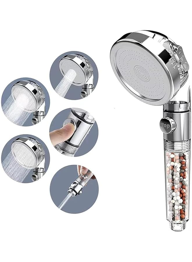 The Bros Ionic Shower Head,Filter Shower Head,3 Spray Adjustable Handheld Shower High Pressure Filter Shower,Handheld Shower Filter for Hard Water Bathroom Fixtures,Contain Extra Mineral Balls 1 Package - Image 1