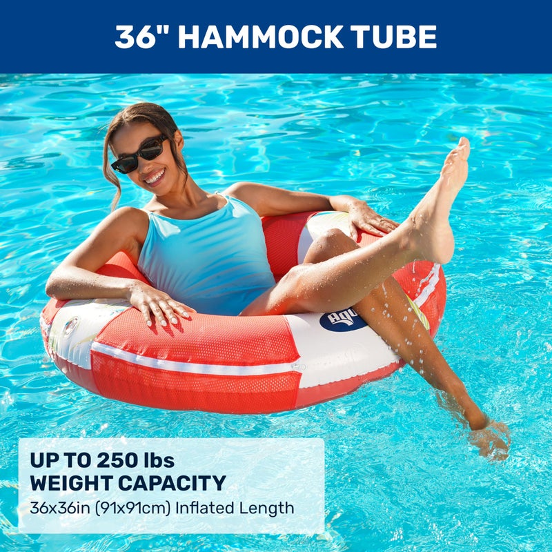 Aqua Leisure NEW AQUA 36” Birds of Paradise Pool Hammock Float Tube with Mesh Center and Cup Holder – Floating Tube for Adults & Kids - Image 2